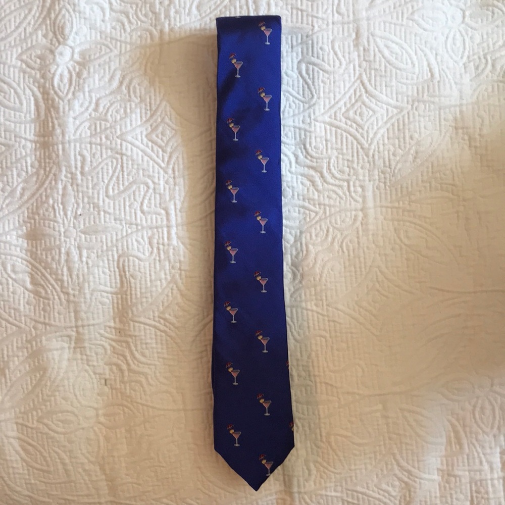 Vineyard Vines Martini Partini Blue Bay Silk Tie